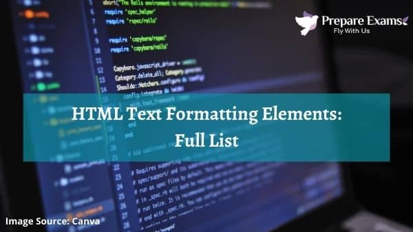 HTML Text Formatting Elements Full List PrepareExams