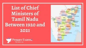 List Of Chief Ministers Of Tamil Nadu - PrepareExams