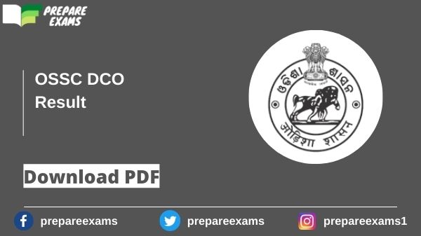 Ossc Dco Result 2021 Pdf Out Prepareexams