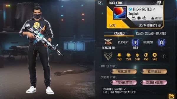 AS Gaming's in-game Free Fire ID, stats, real name, country, and more
