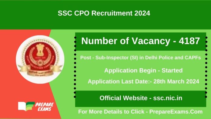 SSC CPO Recruitment 2024: 4187 POSTS, SALARY, ELIGIBILITY, SELECTION PROCESS AND HOW TO APPLY