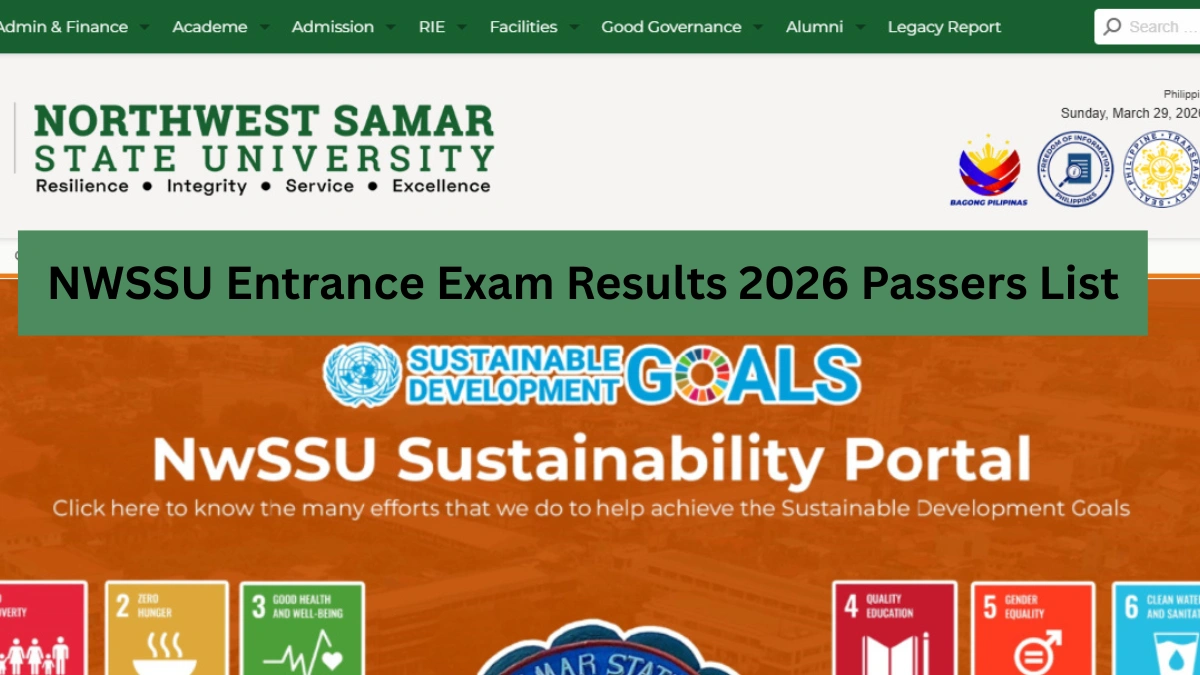 NWSSU Entrance Exam Results 2026 Passers List