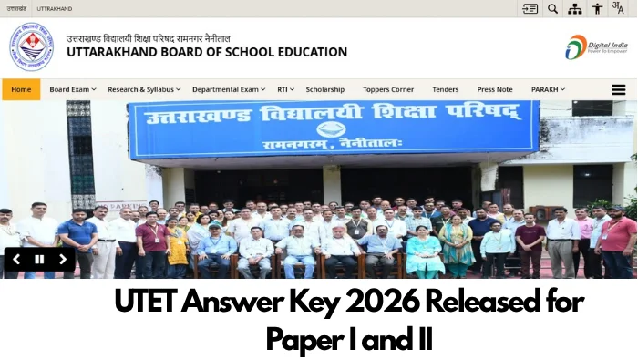 UTET Answer Key 2026 Released for Paper I and II